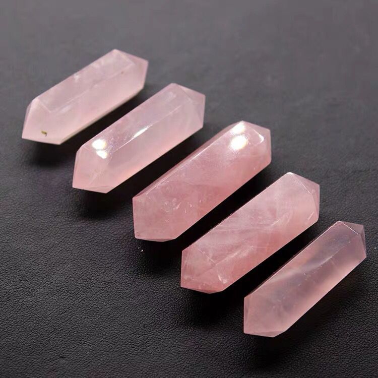 Natural  Rose Quartz Double Point Tower