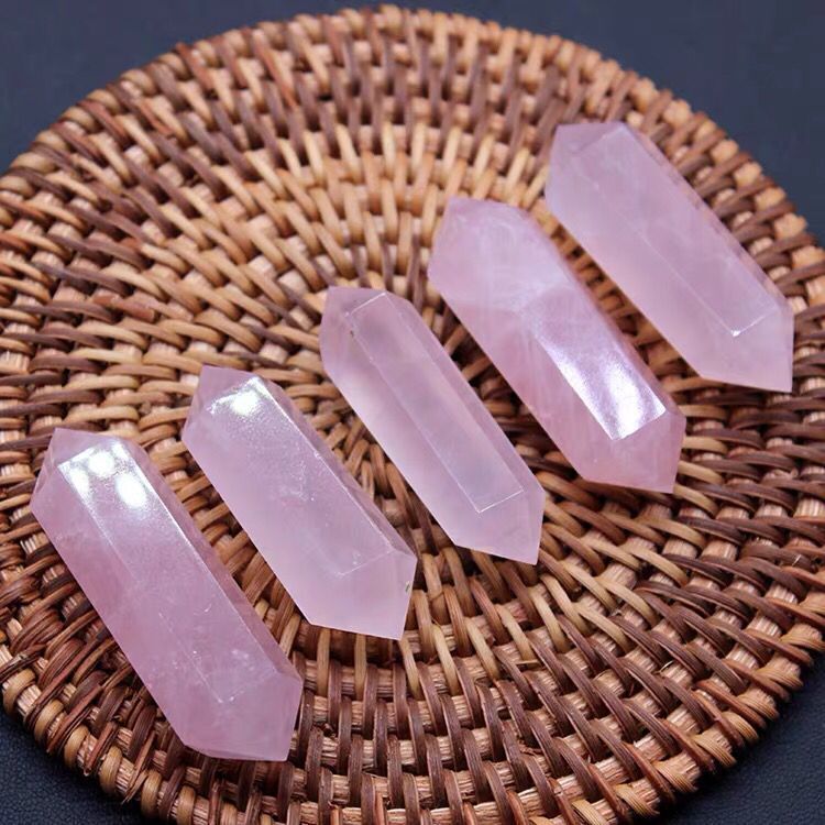 Natural  Rose Quartz Double Point Tower