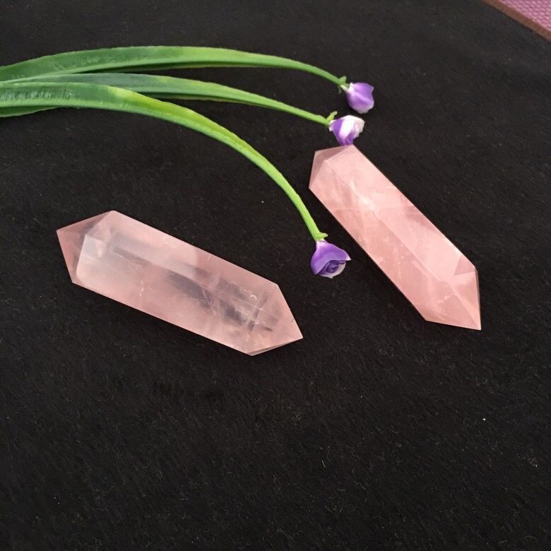 Natural  Rose Quartz Double Point Tower