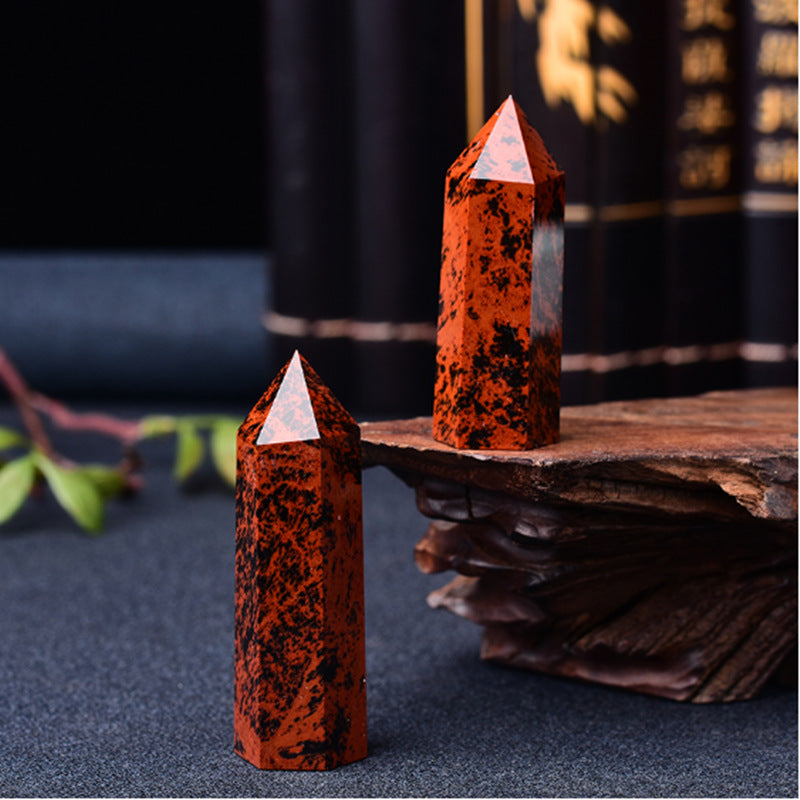 Natural Red Obsidian Tower