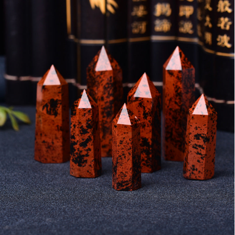 Natural Red Obsidian Tower