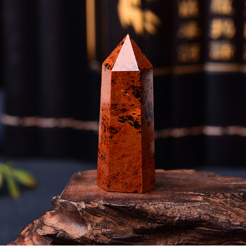 Natural Red Obsidian Tower