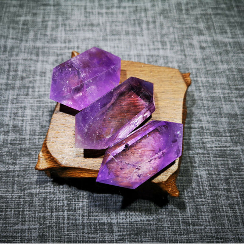 Natural Amethyst Double-Pointed Tower