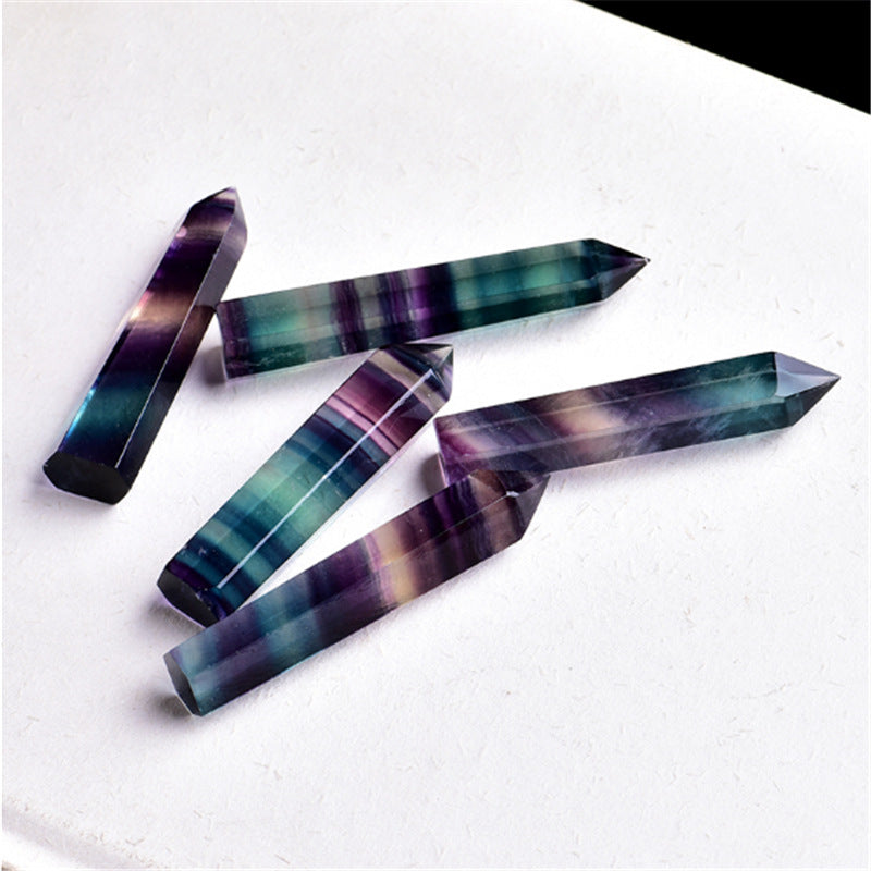 Natural Rainbow Fluorite Crystal Tower