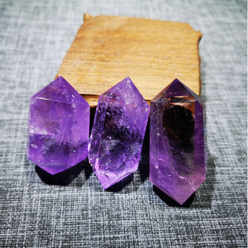 Natural Amethyst Double-Pointed Tower