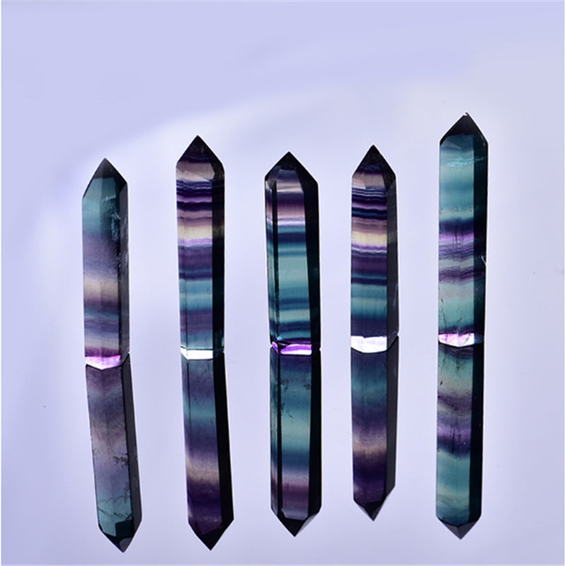 Natural Rainbow Fluorite Crystal Tower