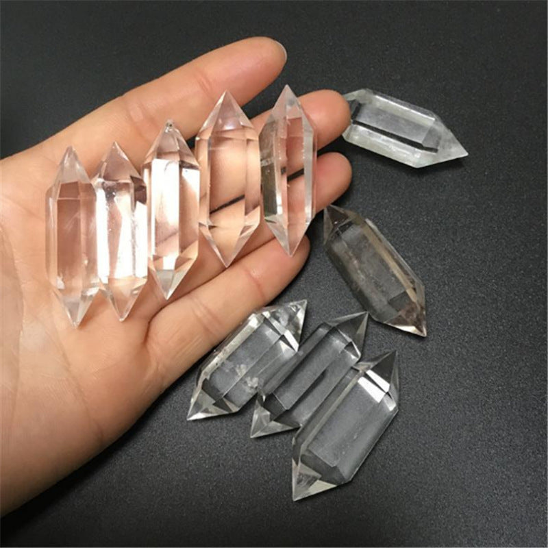 Natural Clear Quartz Double Point Tower