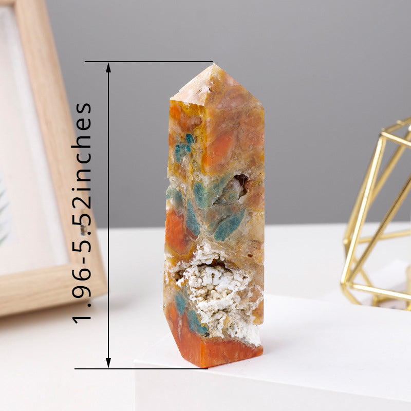 Sunstone & Apatite Symbiotic Pillars crystal