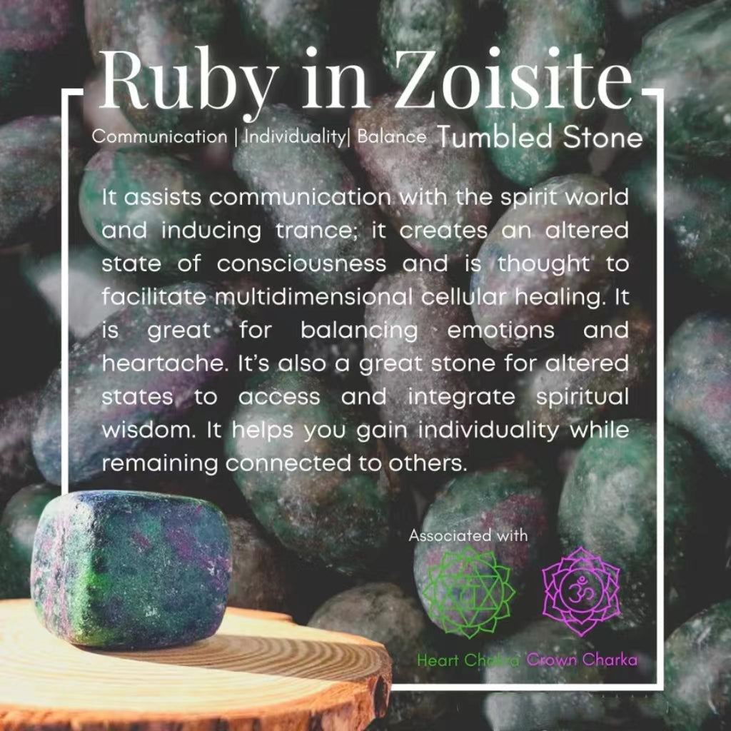 Ruby in Zoisite Tumbled Cube