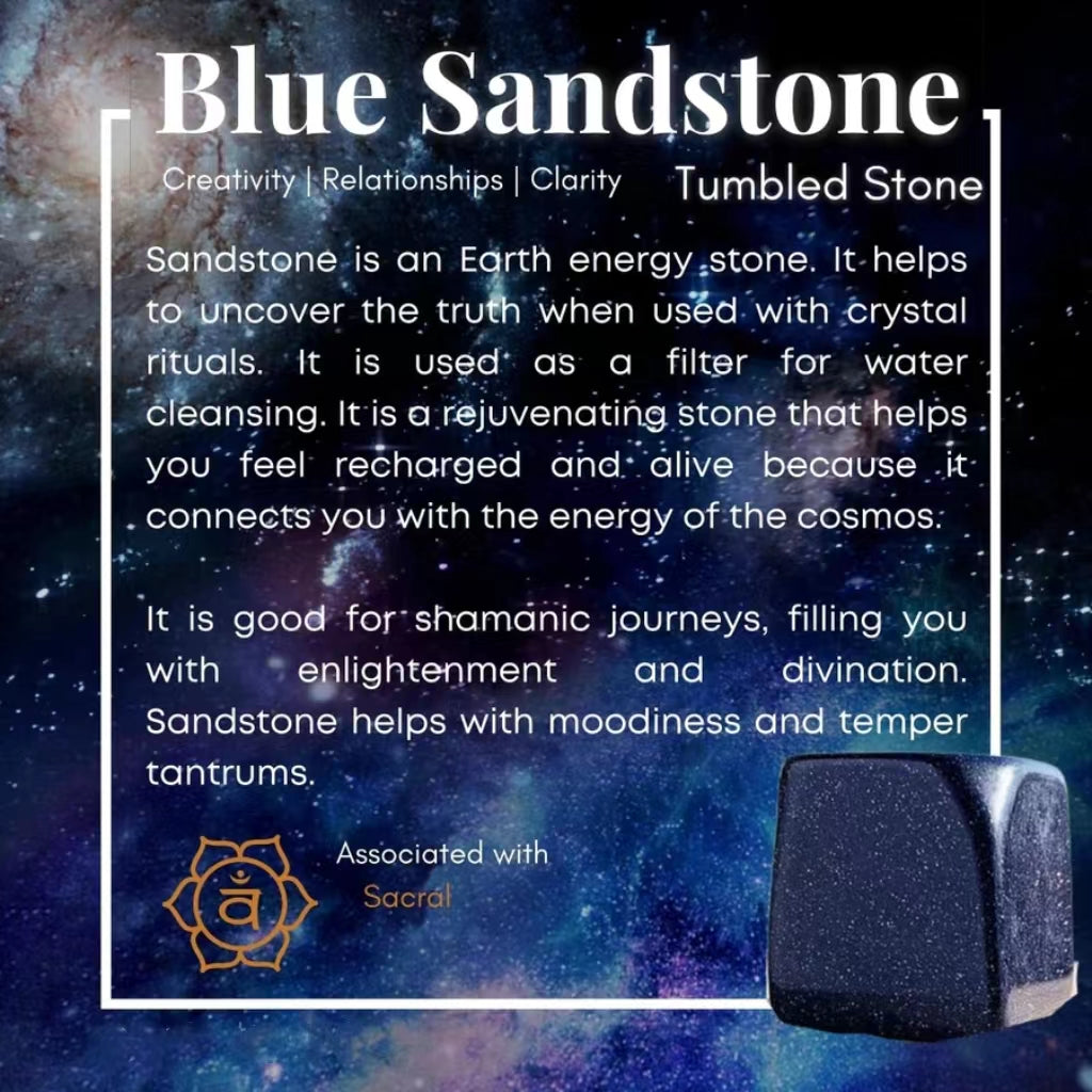 Blue Sandstone Tumbled Cube