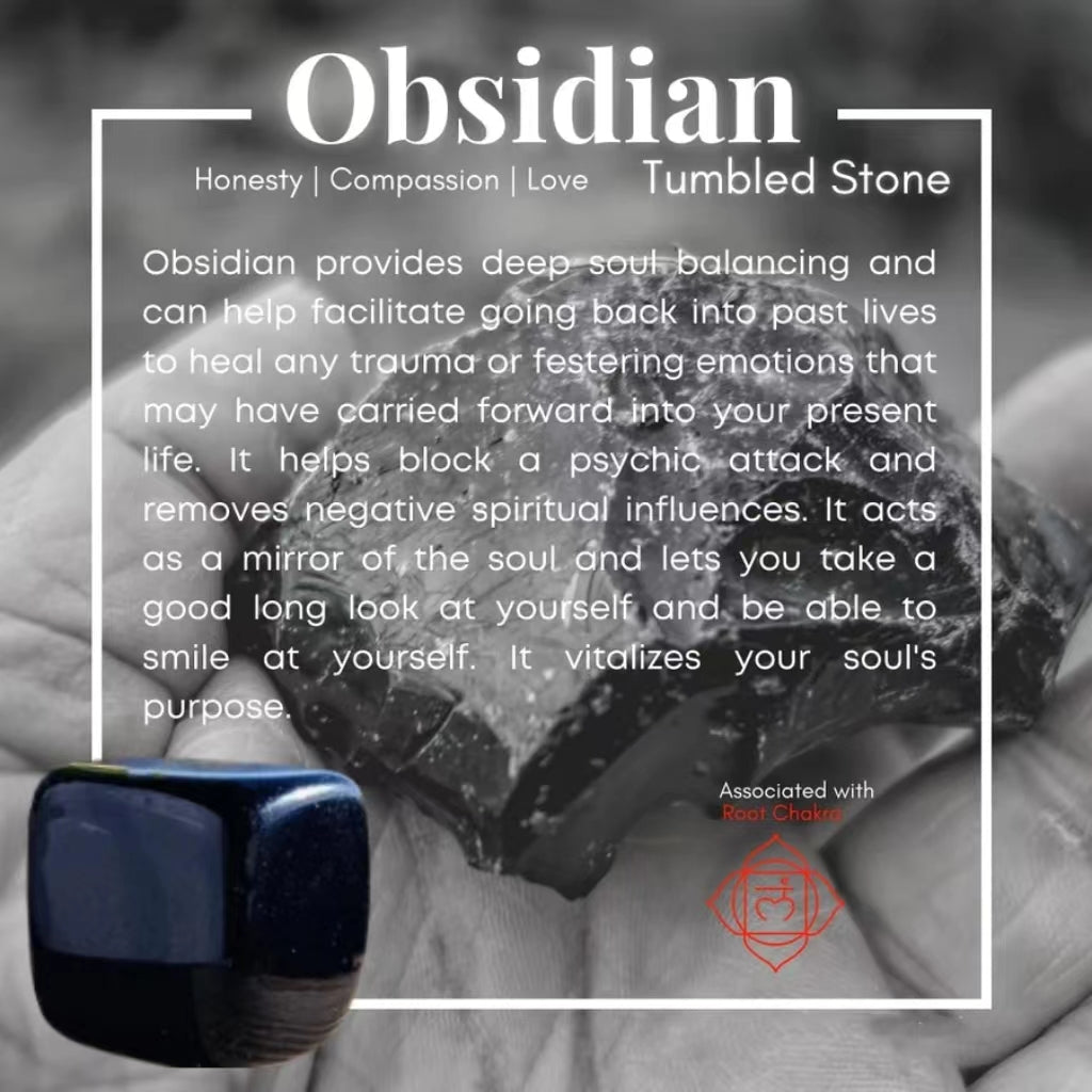 Obsidian Tumbled Cube