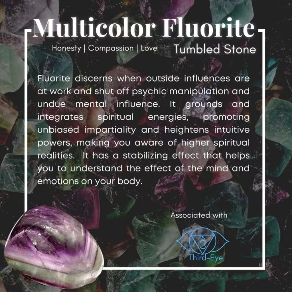 Multicolor Fluorite Tumbled Stone