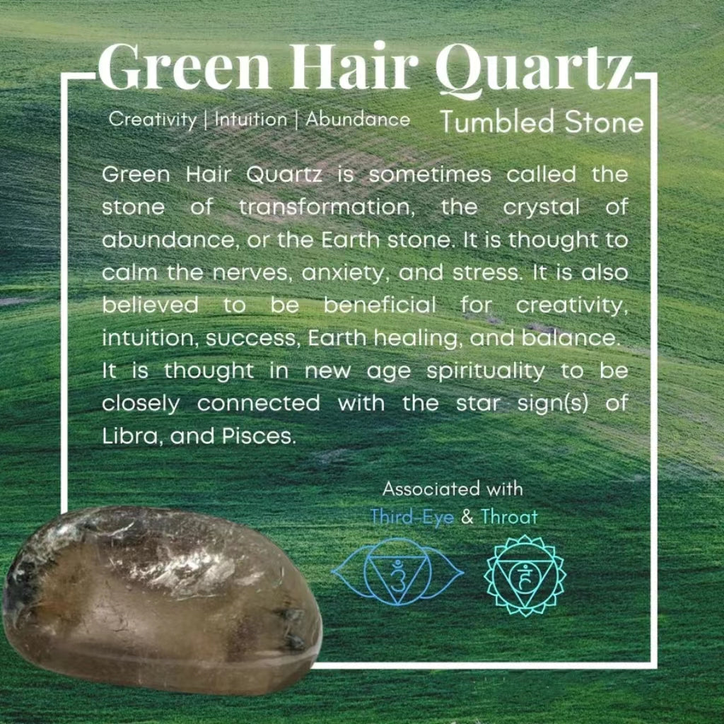 Green Hair Quartz Tumbled Stone