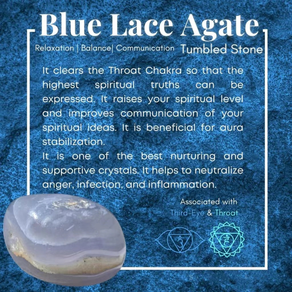 Blue Lace Agate Tumbled Stone