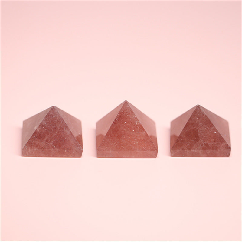 Natural Strawberry Quartz Pyramid