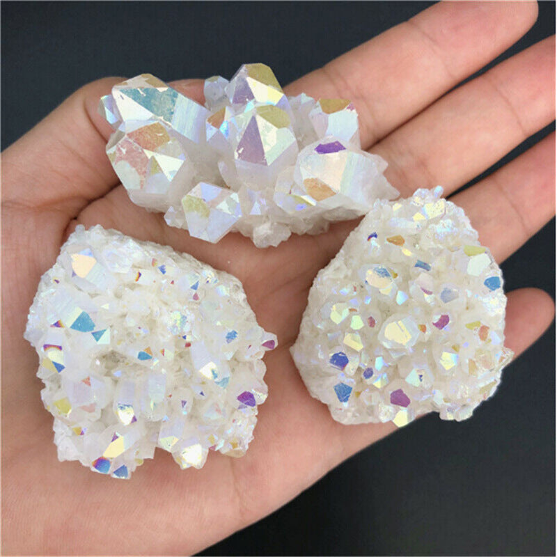 Natural aura crystal cluster