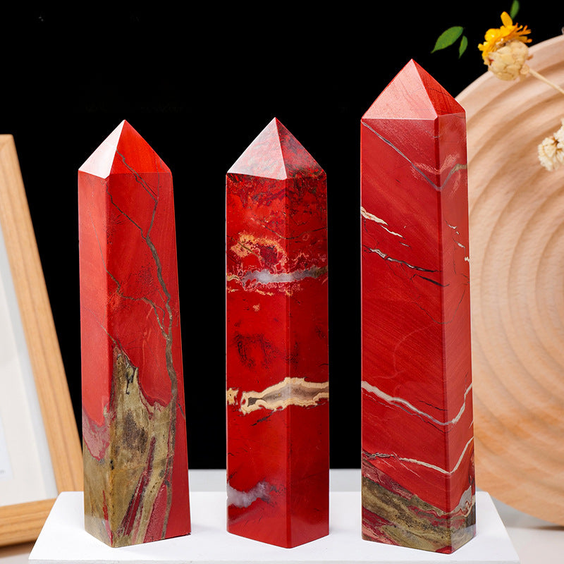 Natural Red Jade Pillar