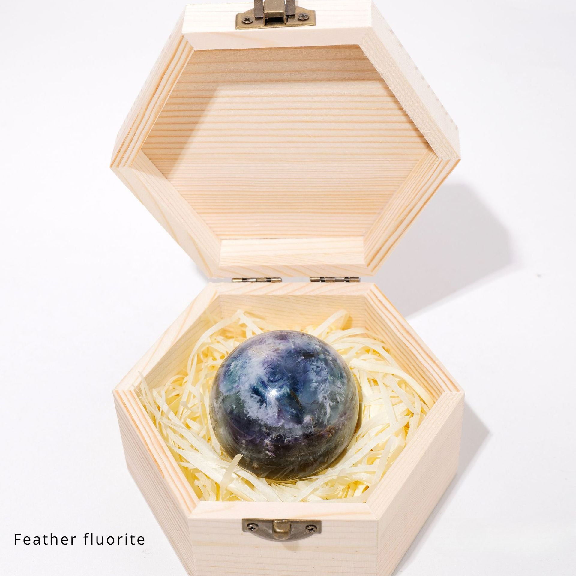 Crystal  polished crystal ball wooden box gift box