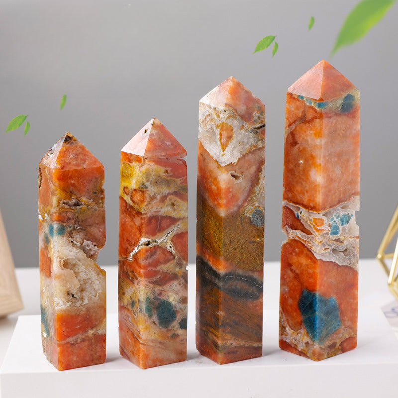 Sunstone & Apatite Symbiotic Pillars crystal