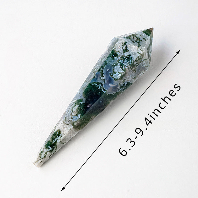 Natural crystal aquatic plant agate pendulum column