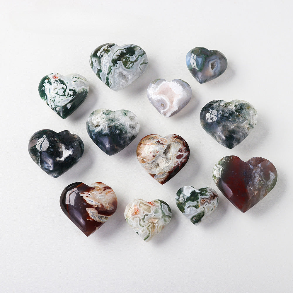 Natural Moss Agate Heart