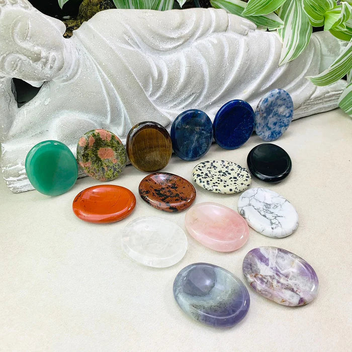 60% OFF 1 DAY SALE - Protect from Stress" Worry Stone Set of 15 + Velvet Pouch