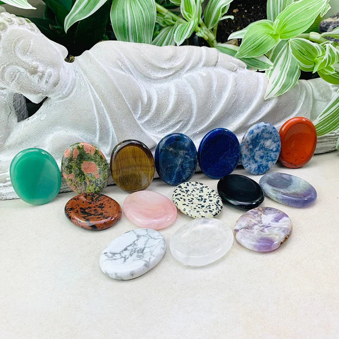 60% OFF 1 DAY SALE - Protect from Stress" Worry Stone Set of 15 + Velvet Pouch