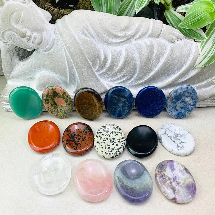 60% OFF 1 DAY SALE - Protect from Stress" Worry Stone Set of 15 + Velvet Pouch