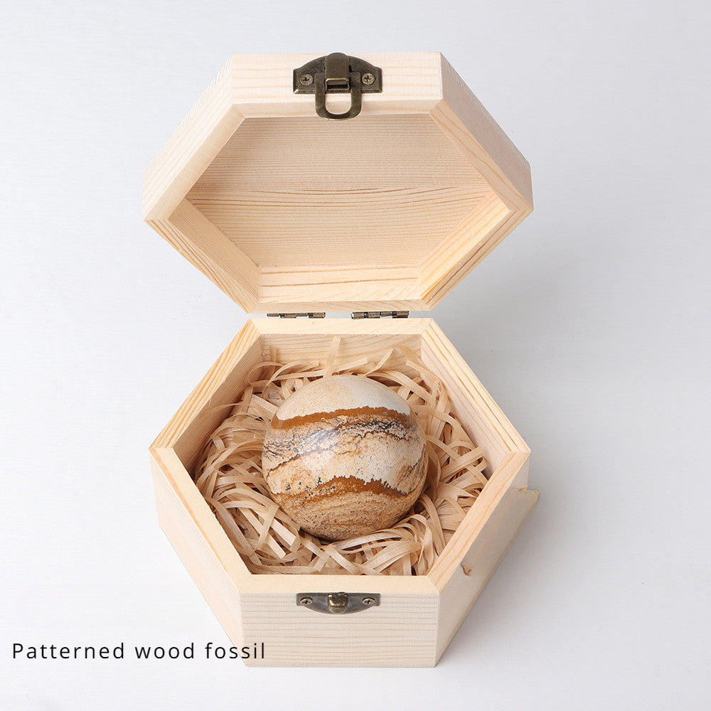 Crystal  polished crystal ball wooden box gift box