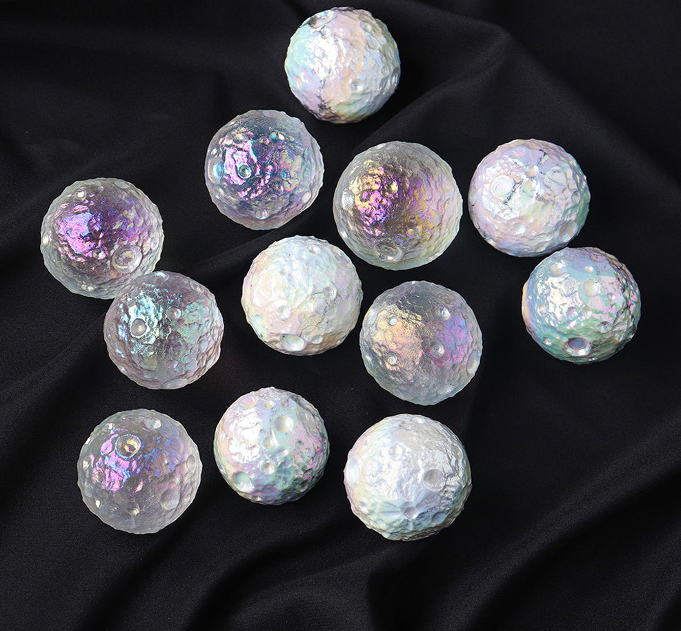 Aura clear quartz crystal electroplated meteorite