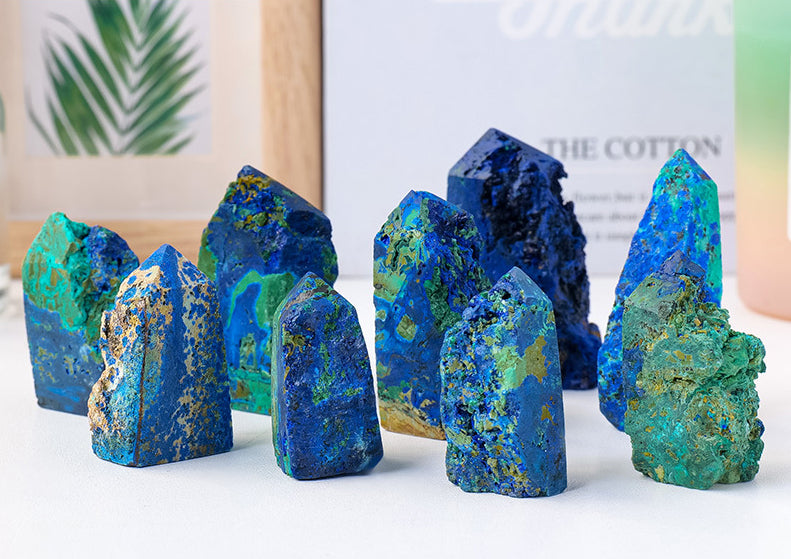 Azurite four-sided columns