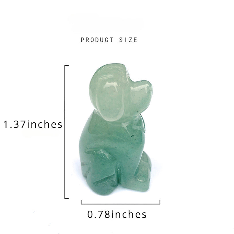 Natural stone jade puppy animal green aventurine