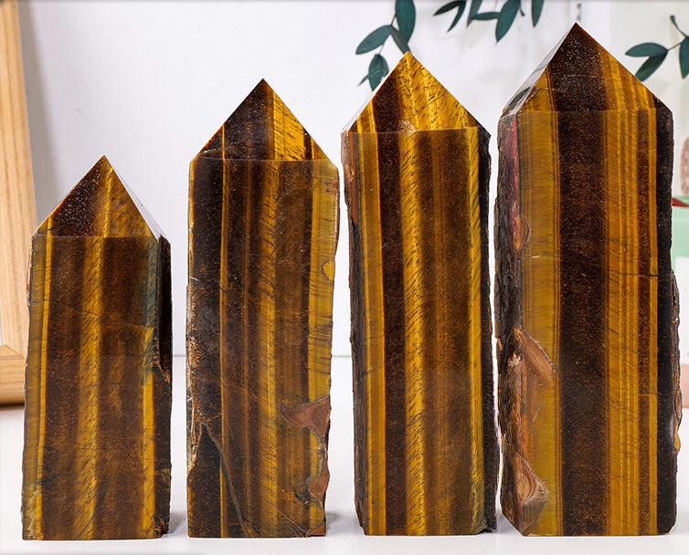 Natural tiger eye four-sided pillar crystal