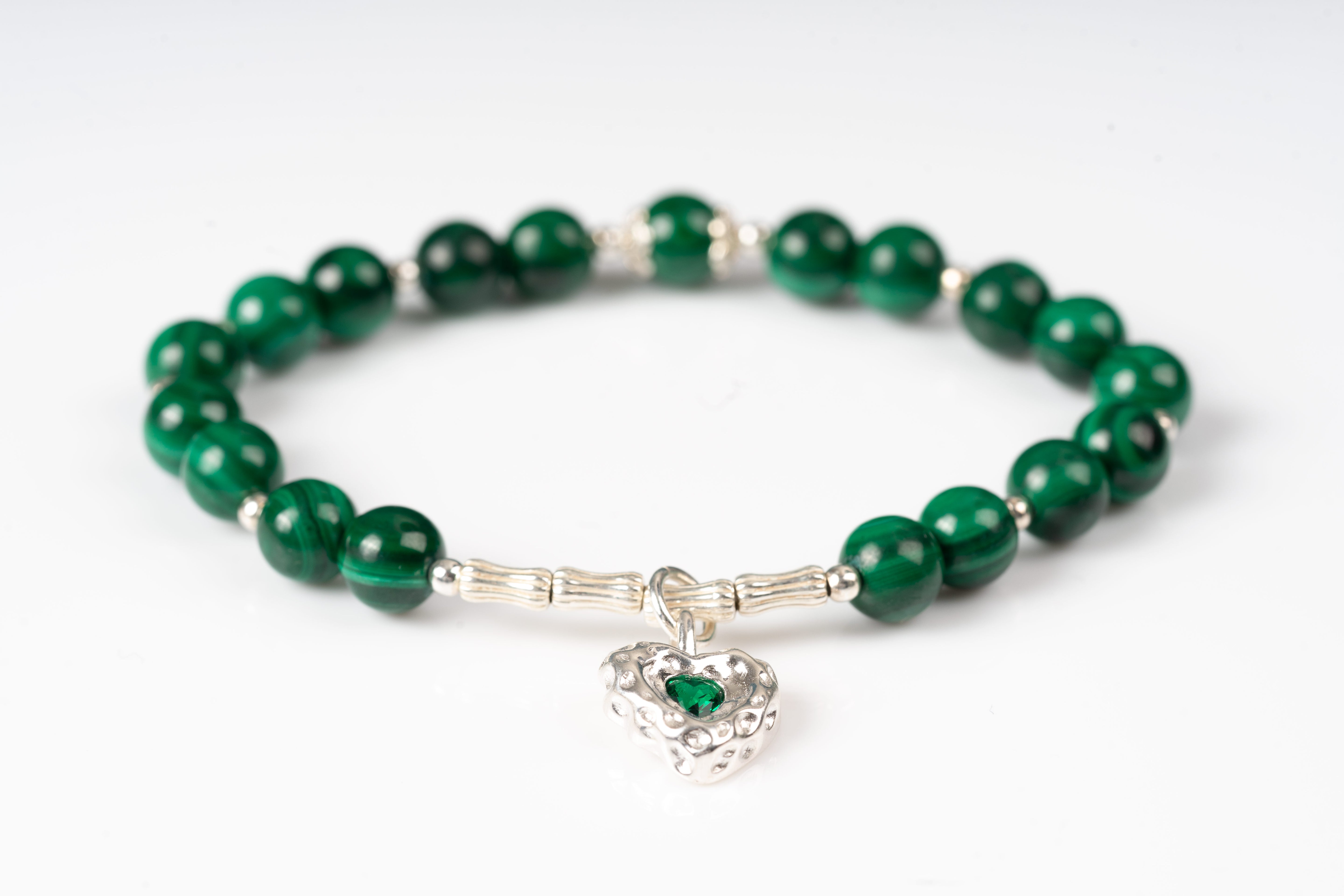 Malachite Sterling silver bracelet