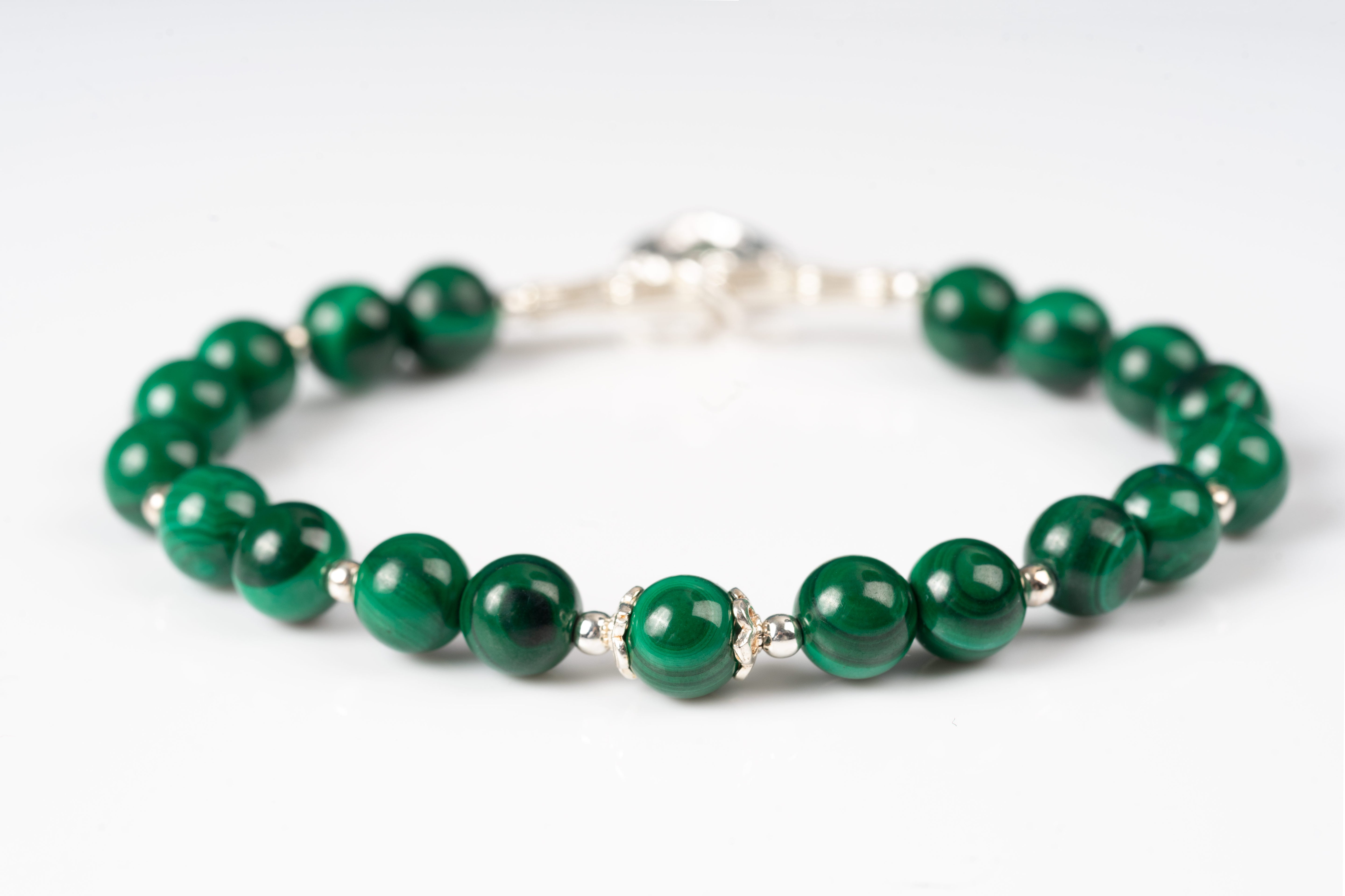 Malachite Sterling silver bracelet