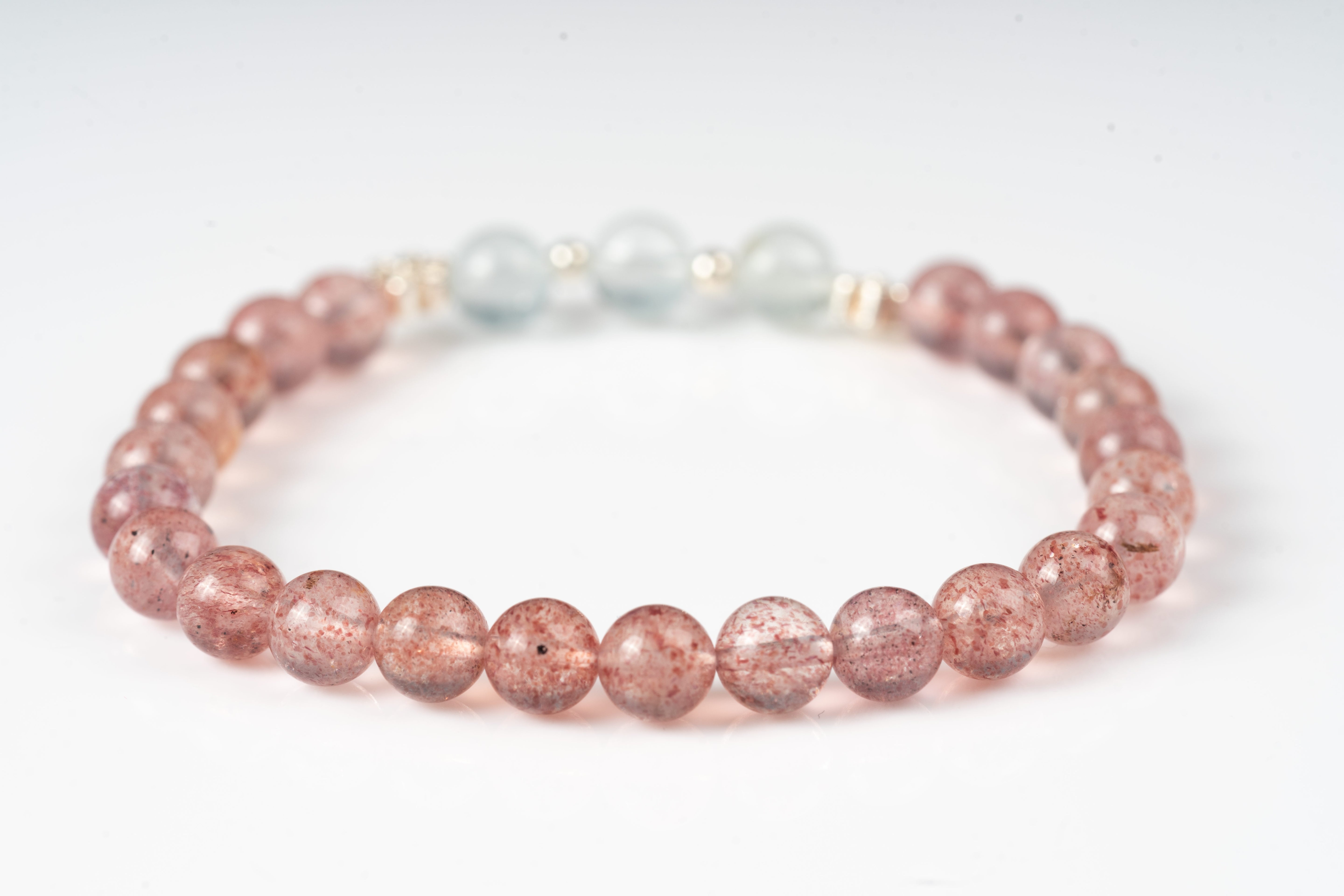 Topaz & strawberry quartz Sterling silver bracelet