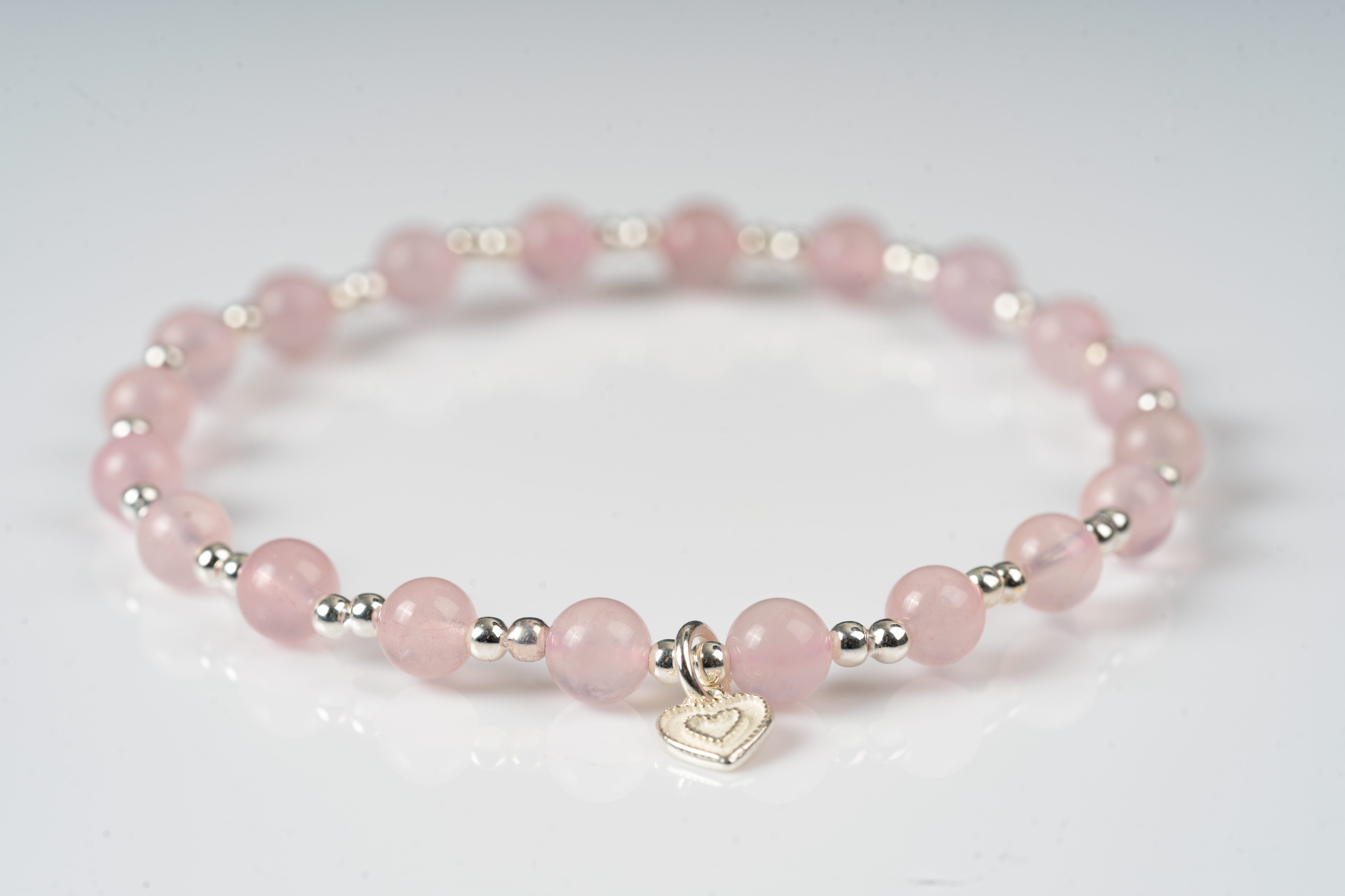 Rose quartz Sterling silver bracelet