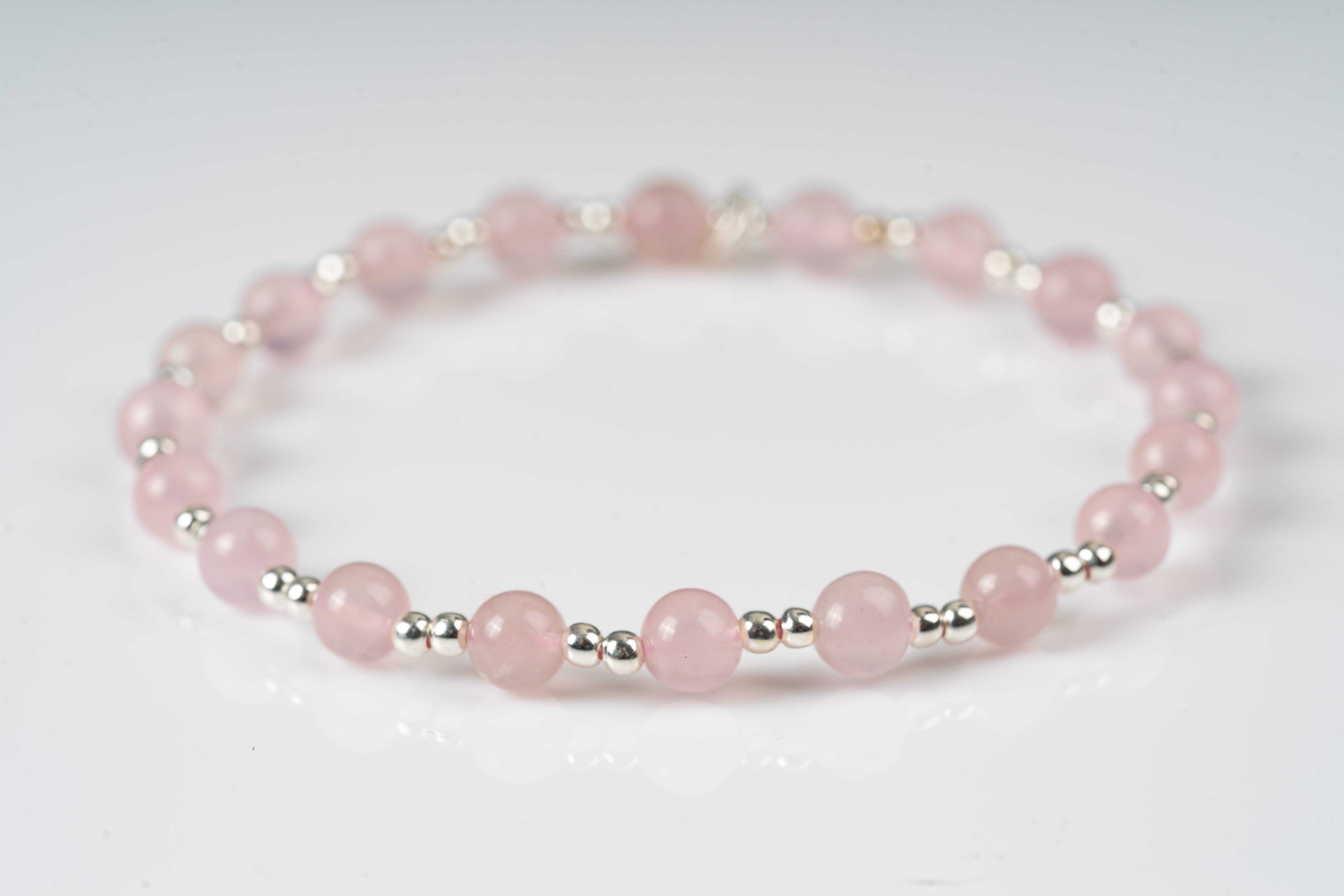 Rose quartz Sterling silver bracelet