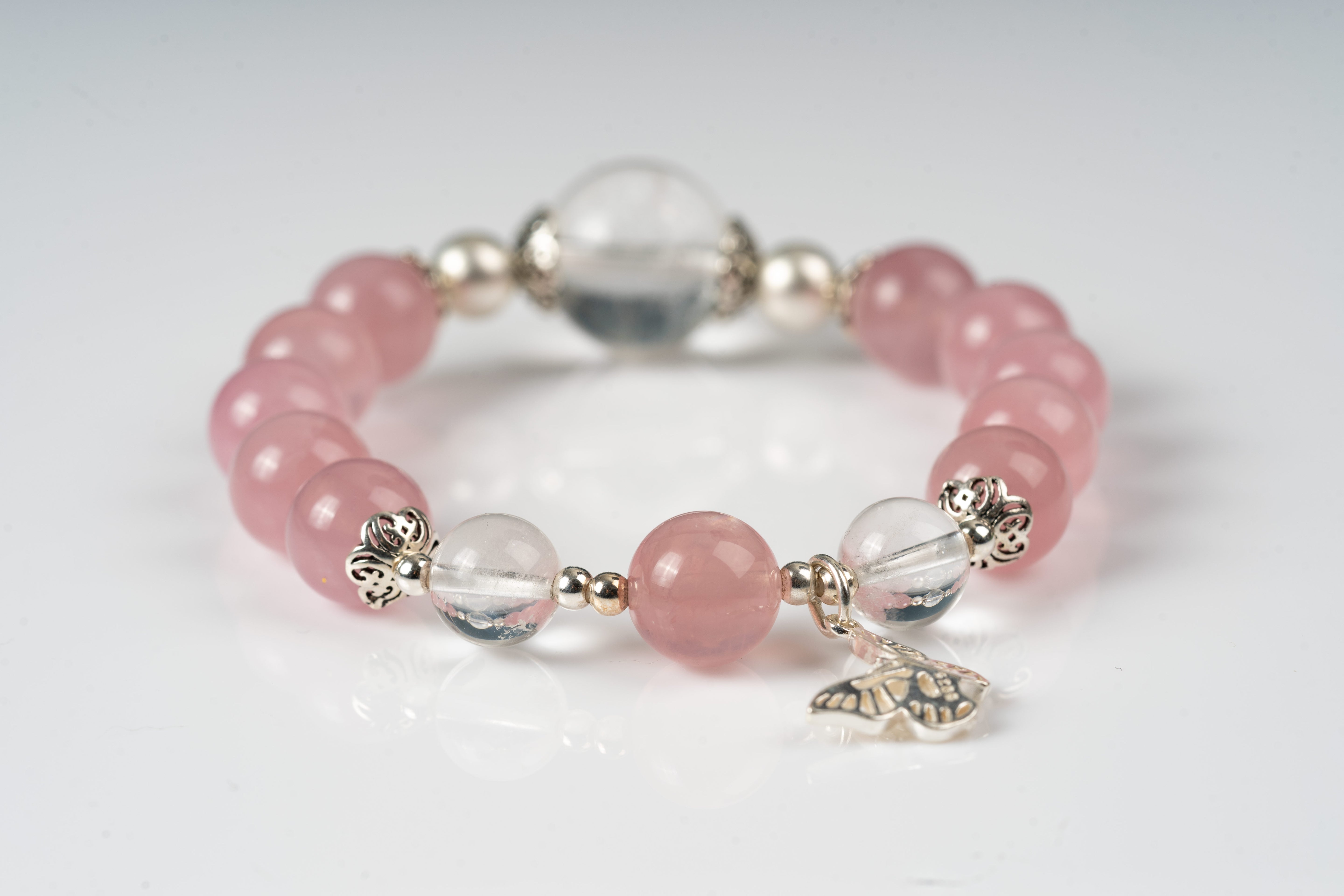 Rose quartz Sterling silver bracelet