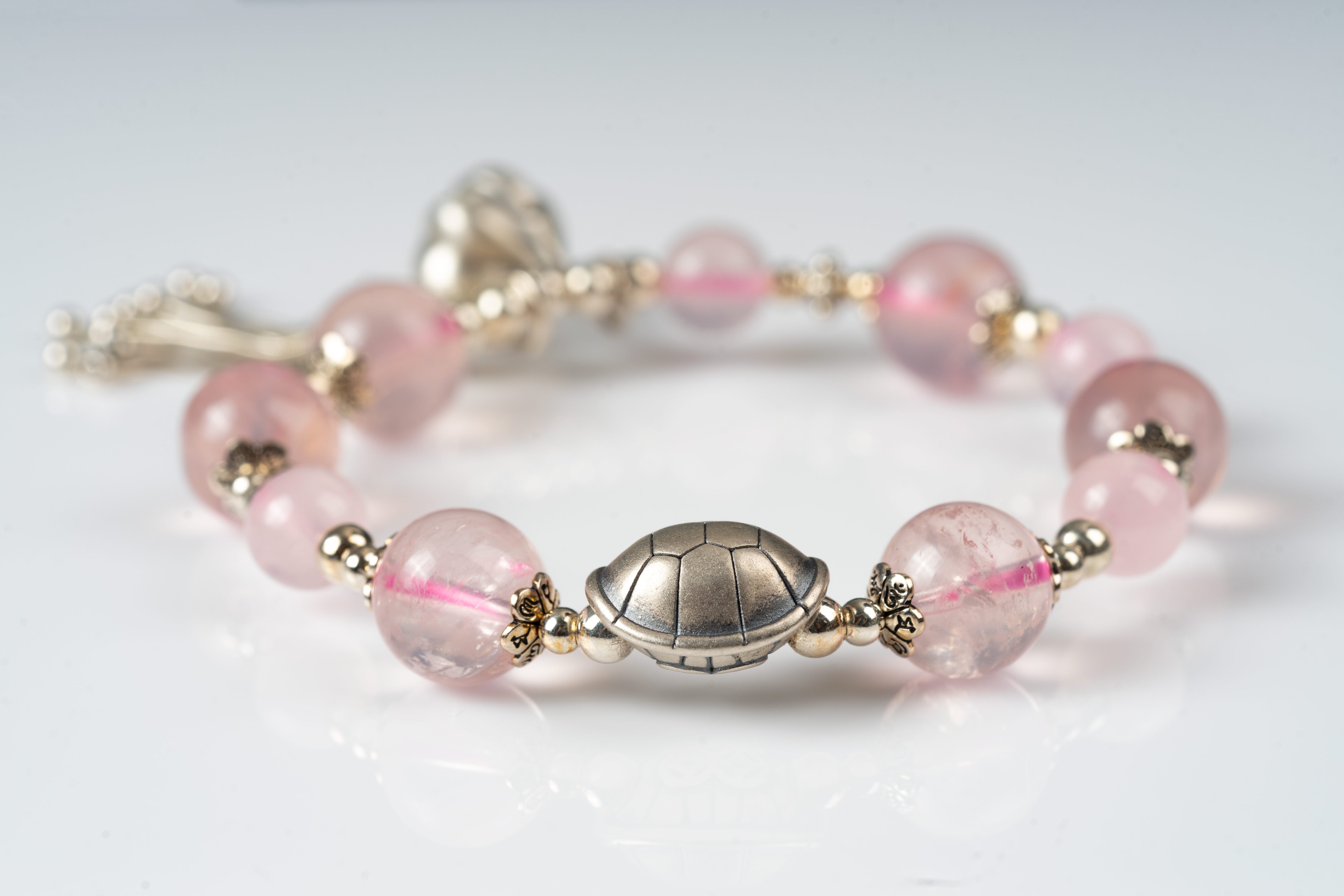 Rose quartz Sterling silver bracelet