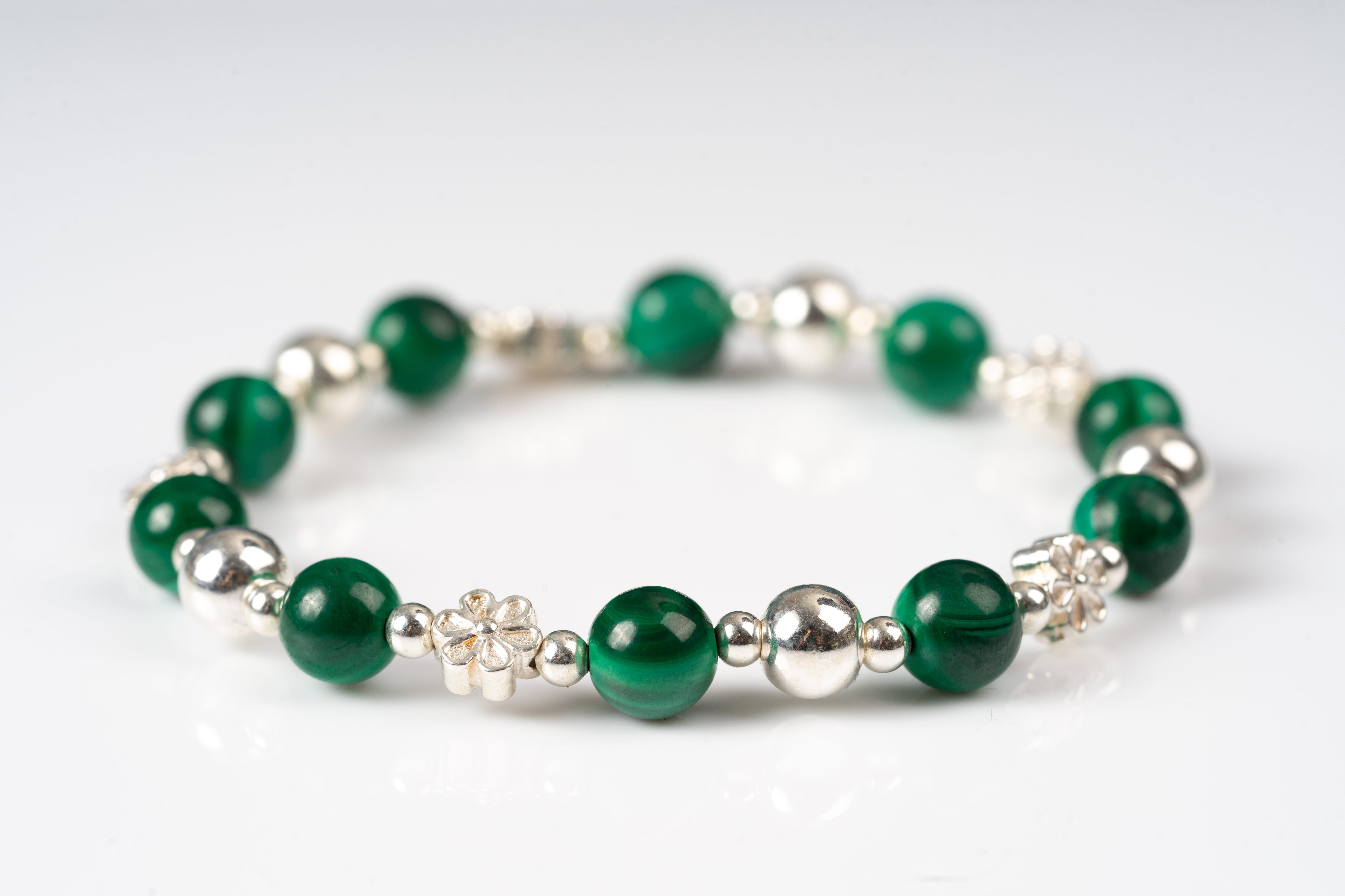 Malachite Sterling silver bracelet