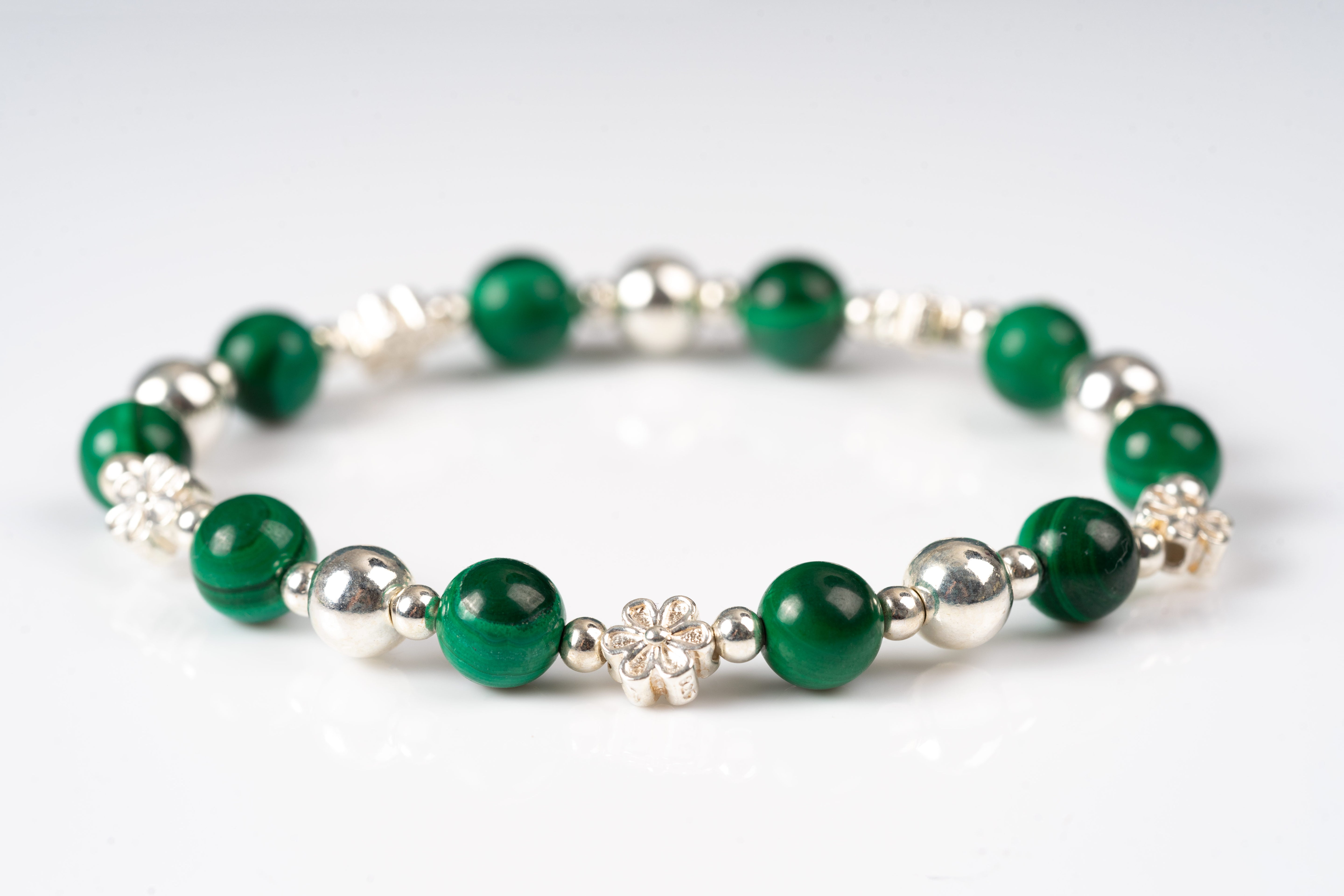 Malachite Sterling silver bracelet