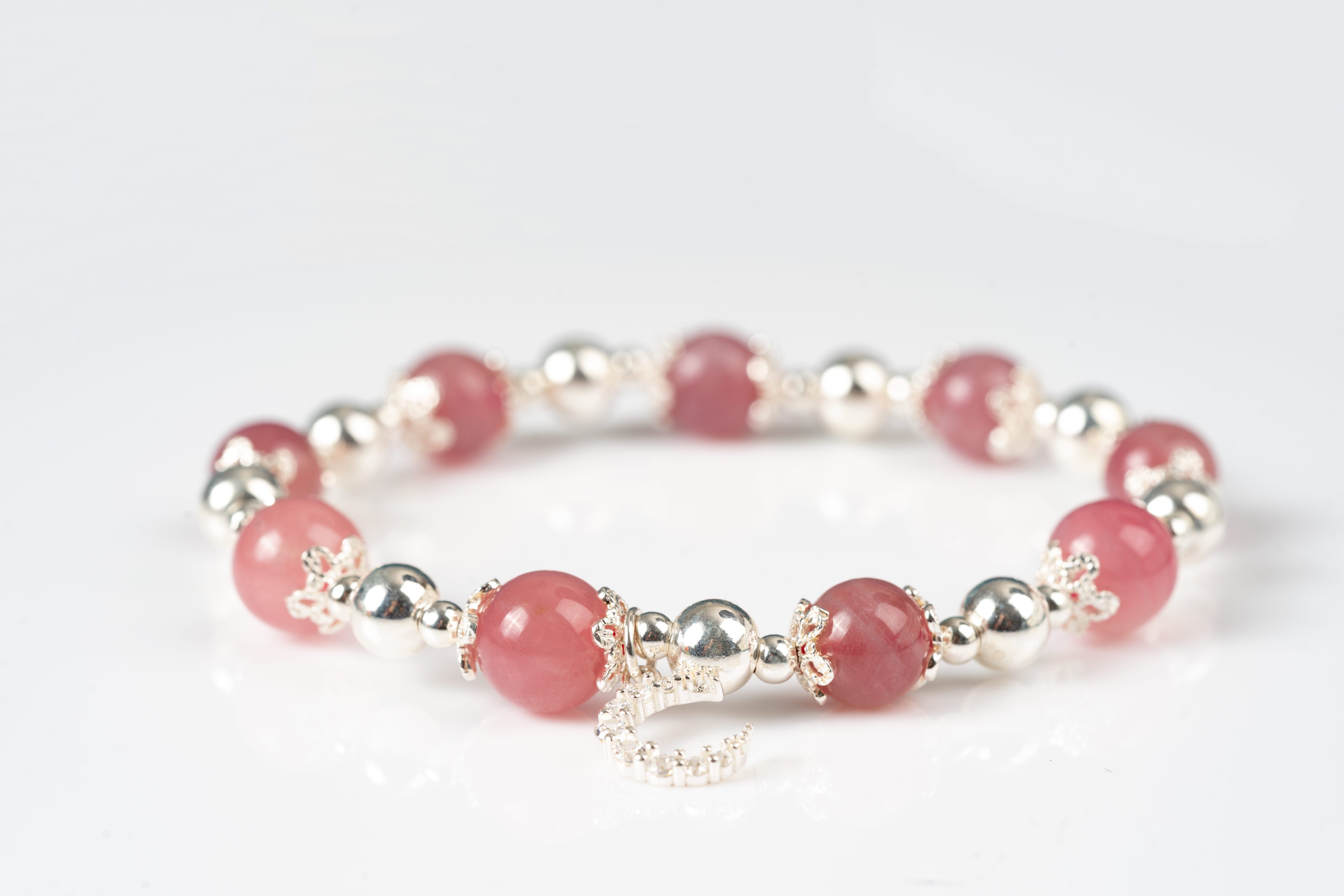 Rose quartz Sterling silver bracelet