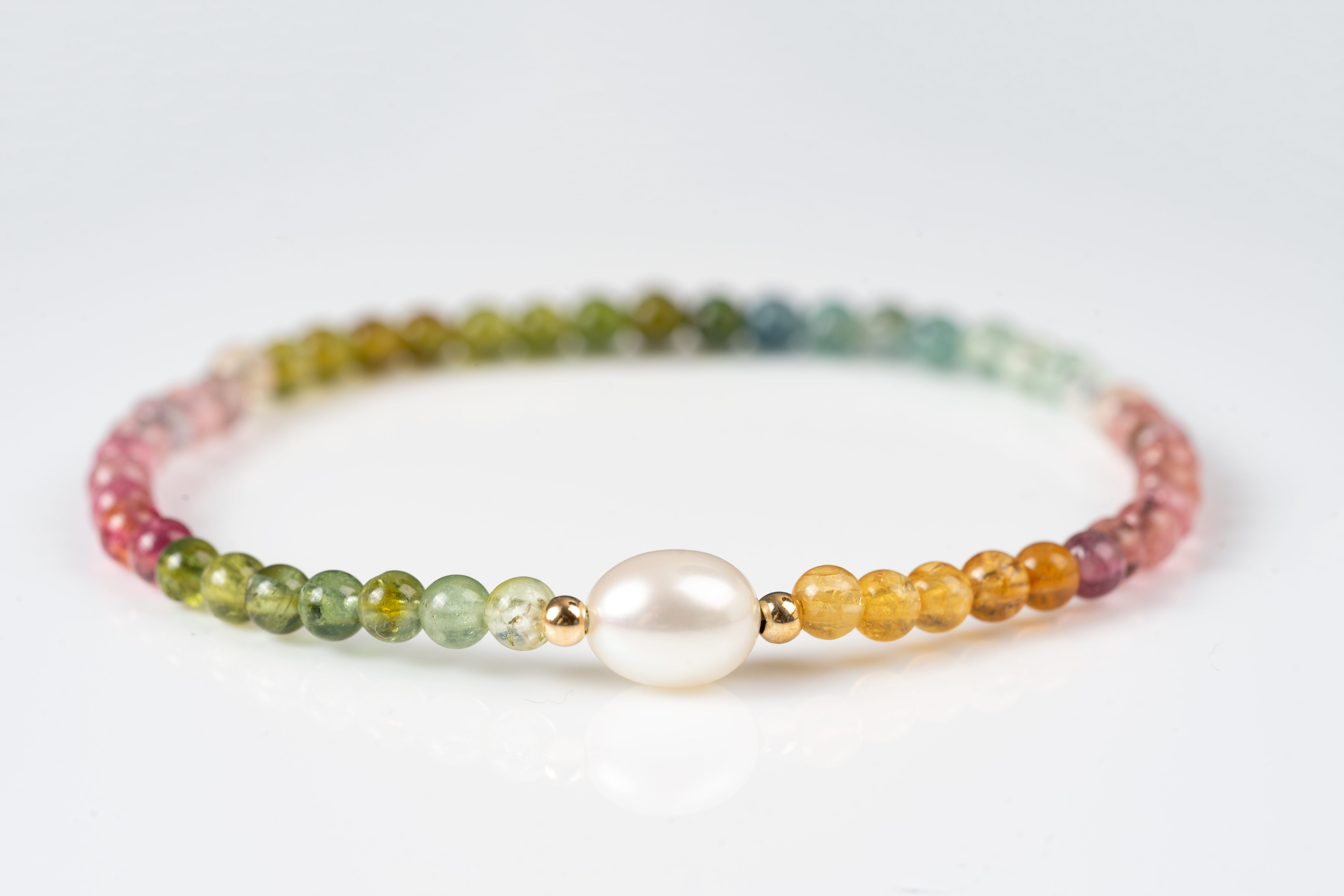 Tourmaline & Pearl Sterling silver bracelet