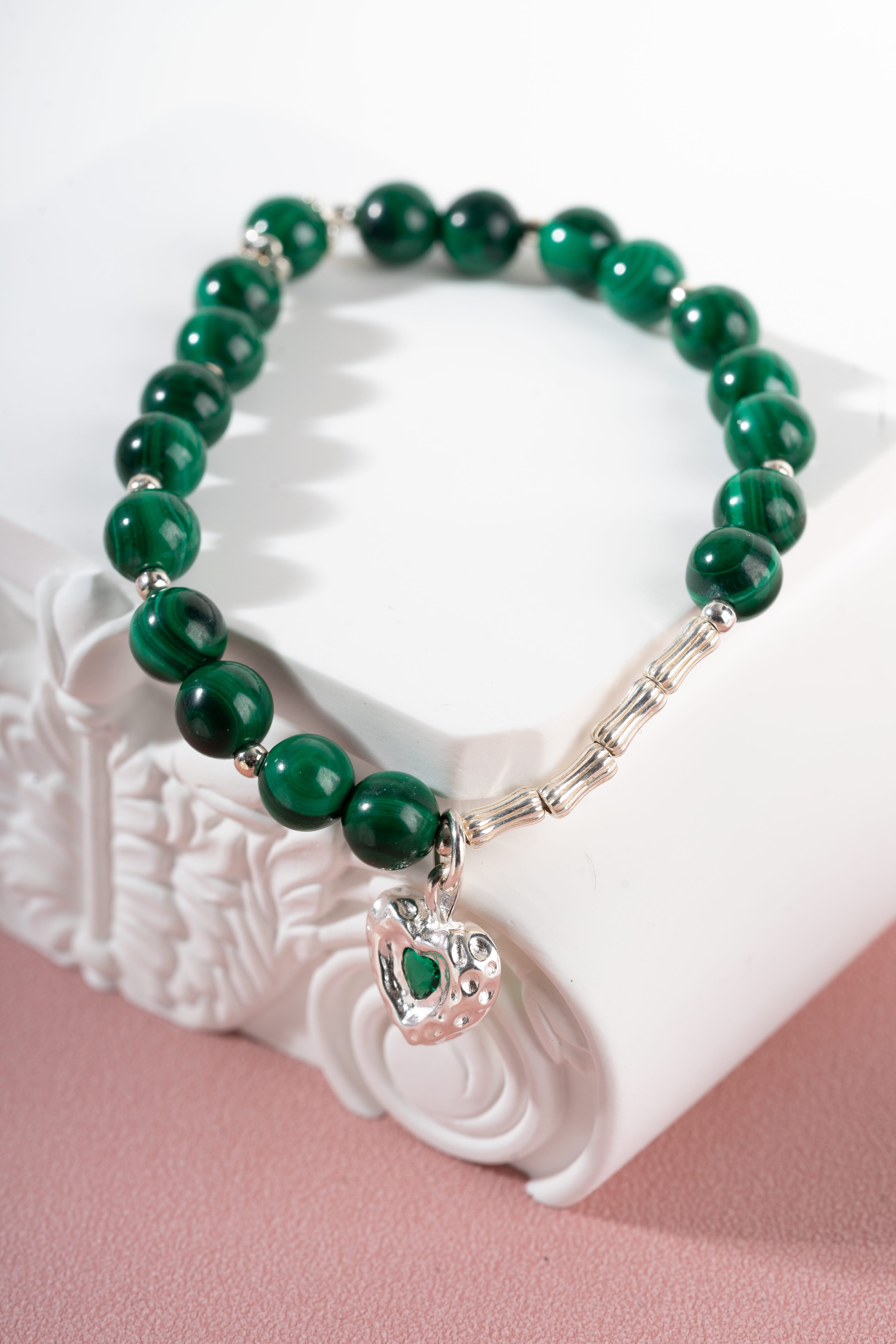 Malachite Sterling silver bracelet