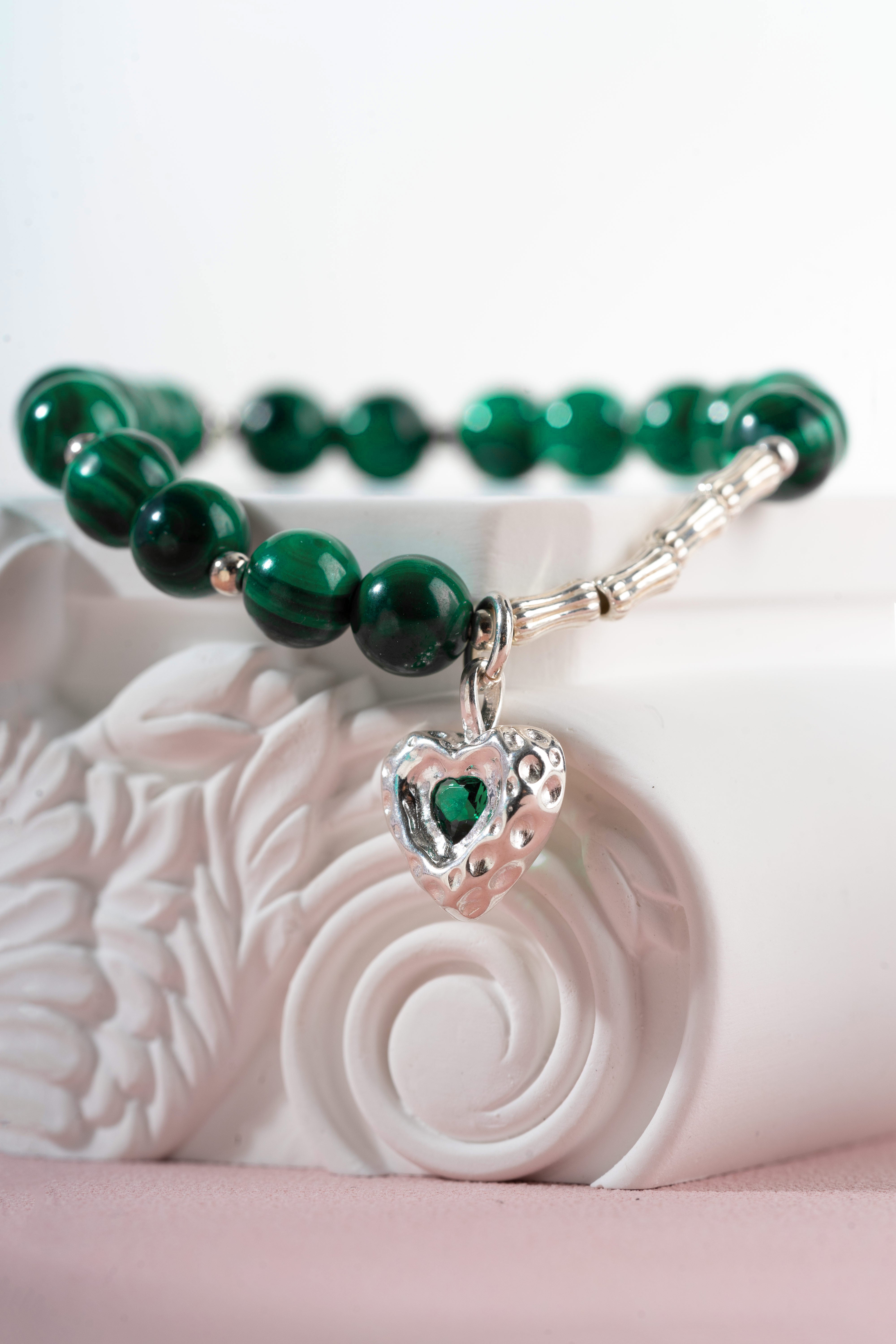 Malachite Sterling silver bracelet