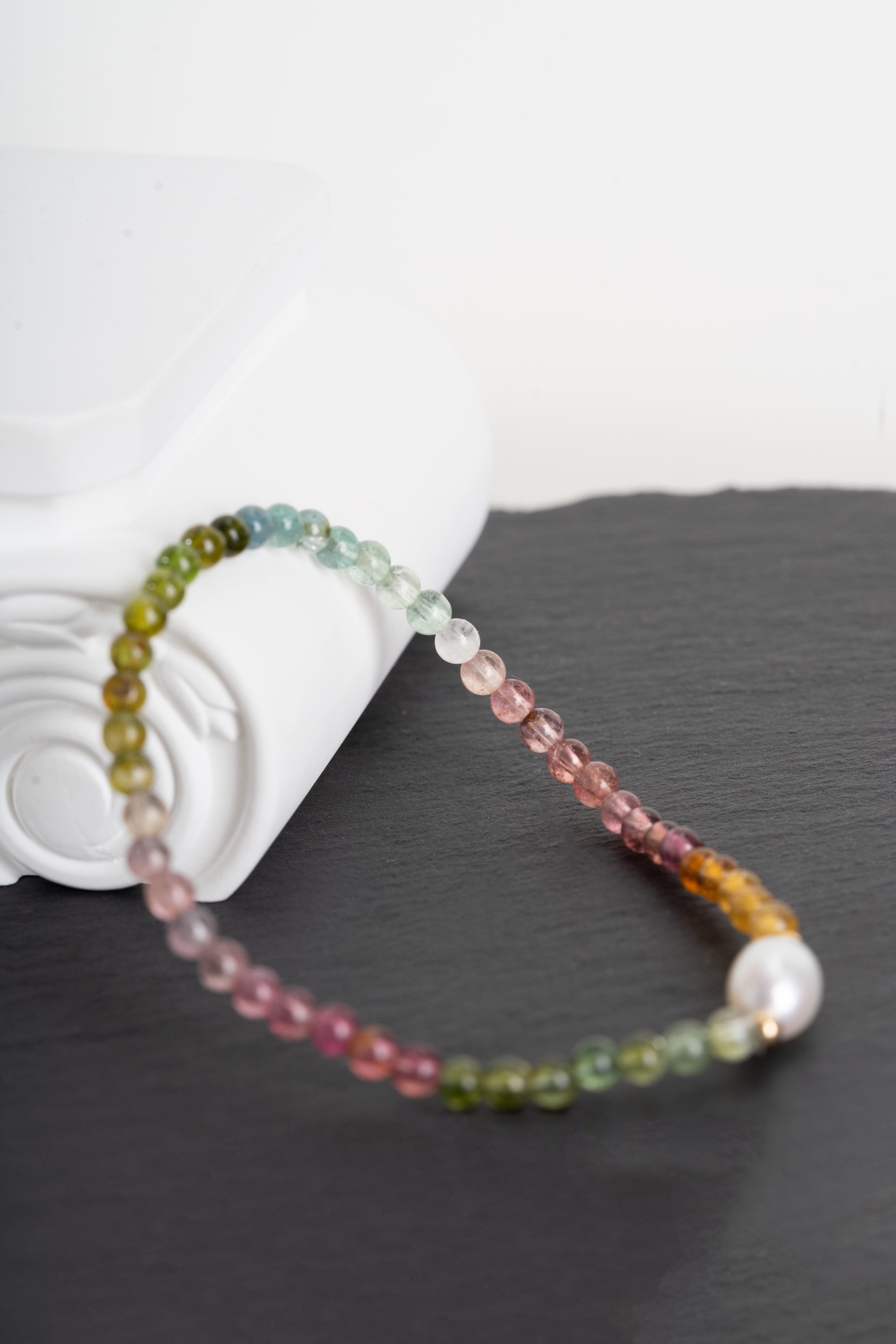 Tourmaline & Pearl Sterling silver bracelet