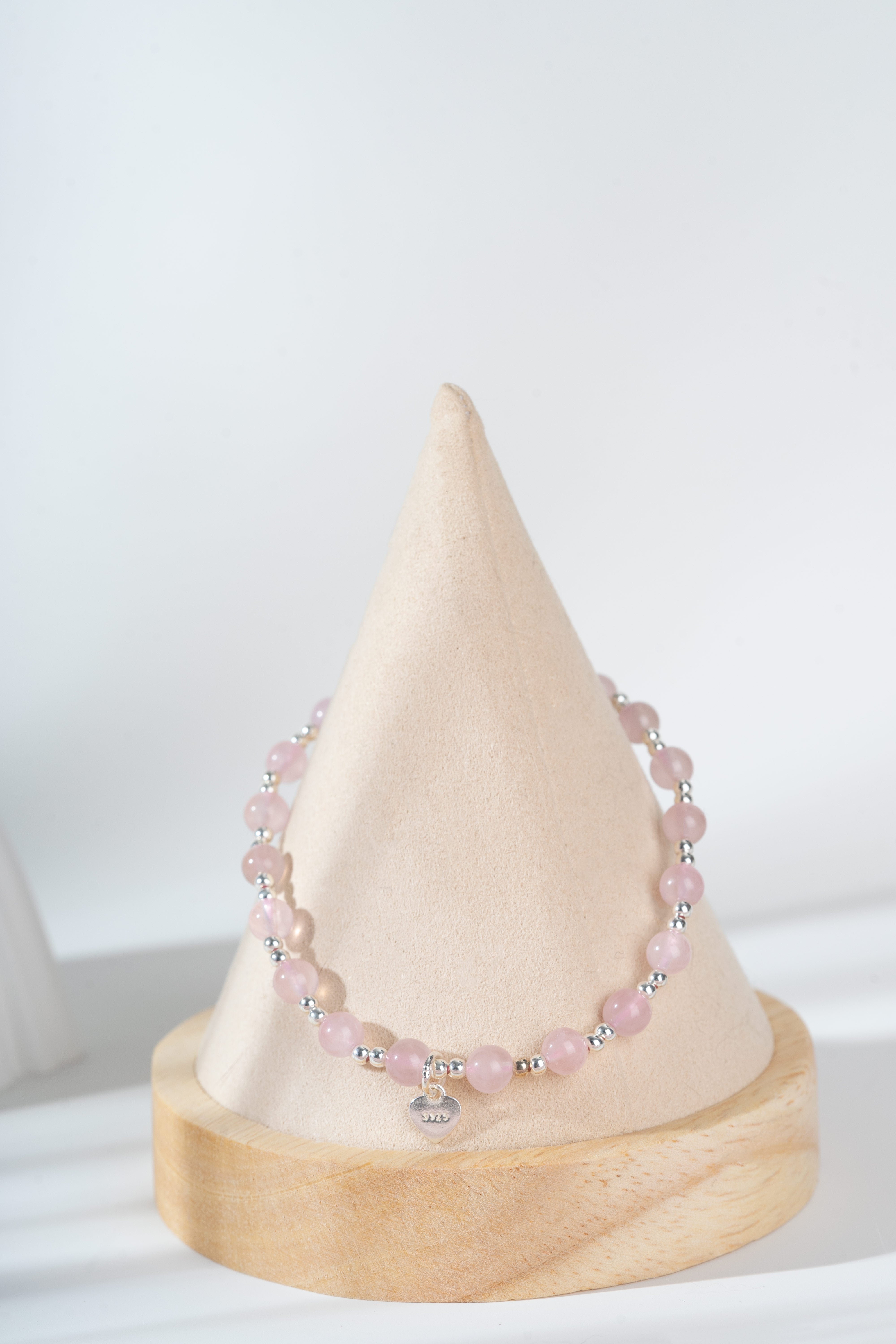 Rose quartz Sterling silver bracelet