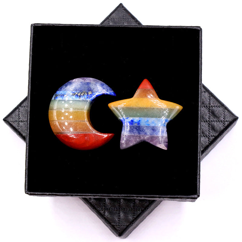 Seven chakra stone moon stars