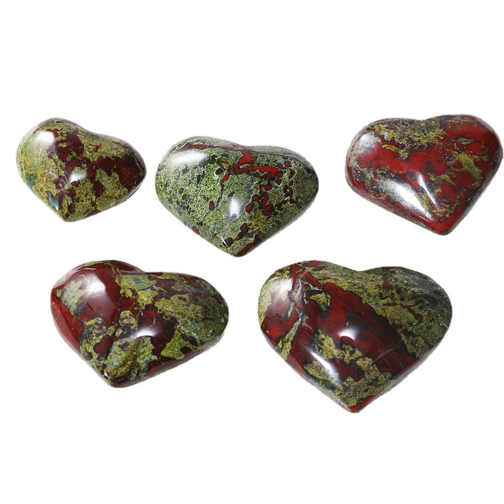 Natural Dragon Bloodstone  Heart